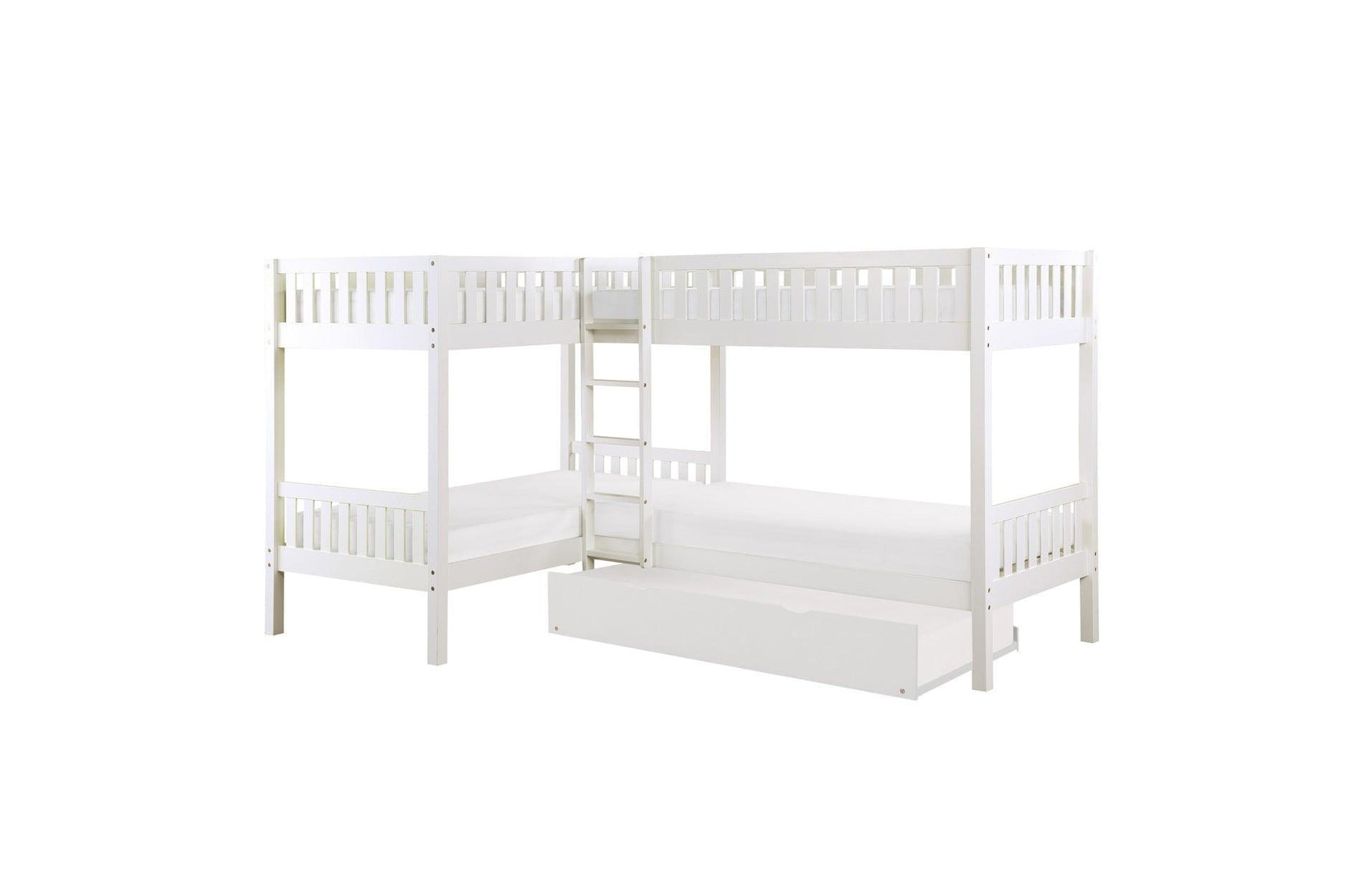Galen White Modern Transitional Wood And Engineered Wood Four Youth Twin Bedroom Set - Ella Furniture
