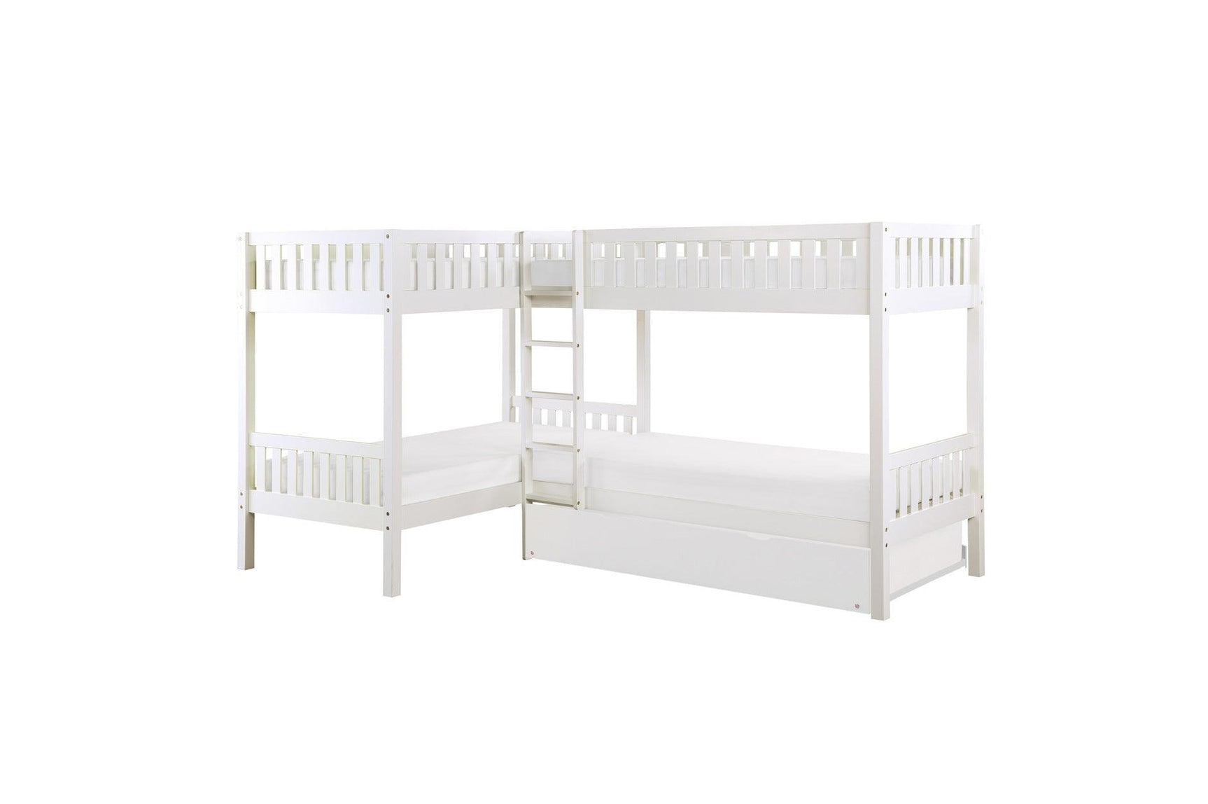 Galen White Modern Transitional Wood And Engineered Wood Four Youth Twin Bedroom Set - Ella Furniture
