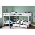 Galen White Modern Transitional Wood And Engineered Wood Corner Bunk Bed With Storage Boxes - Ella Furniture