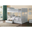 Galen White Modern Transitional Wood And Engineered Wood Full/full Bunk Bed With Storage Boxes - Ella Furniture