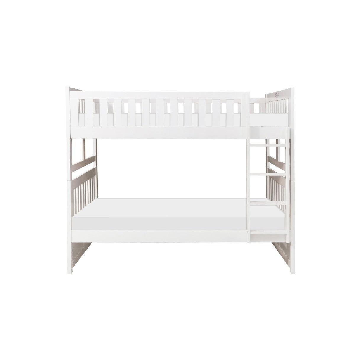 Galen White Modern Transitional Wood And Engineered Wood Full/full Bunk Bed - Ella Furniture