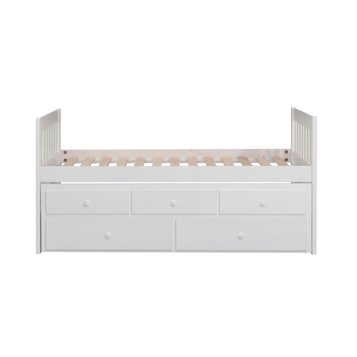 Galen White Modern Transitional Wood And Engineered Wood Twin/twin Trundle Bed - Ella Furniture
