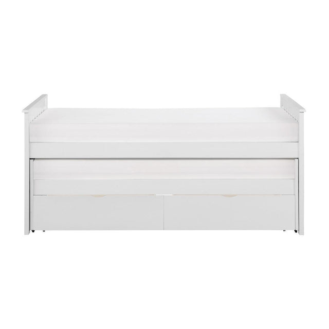 Galen White Transitional Wood And Engineered Wood Youth Twin Daybed With Storage Boxes - Ella Furniture