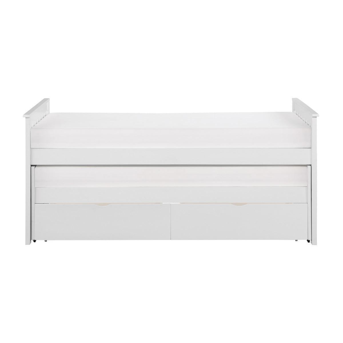 Galen White Transitional Wood And Engineered Wood Youth Twin Daybed With Storage Boxes - Ella Furniture