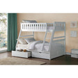 Galen White Modern Transitional Wood And Engineered Wood Twin/full Bunk Bed With Storage Boxes - Ella Furniture