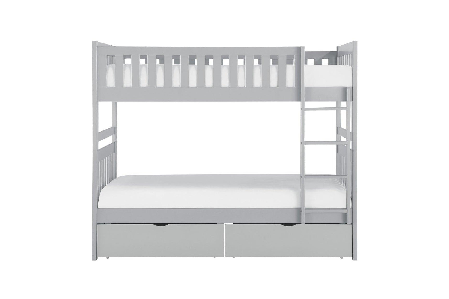 Orion Gray Contemporary Transitional Wood And Engineered Wood Youth Twin Over Twin Bedroom Set - Ella Furniture