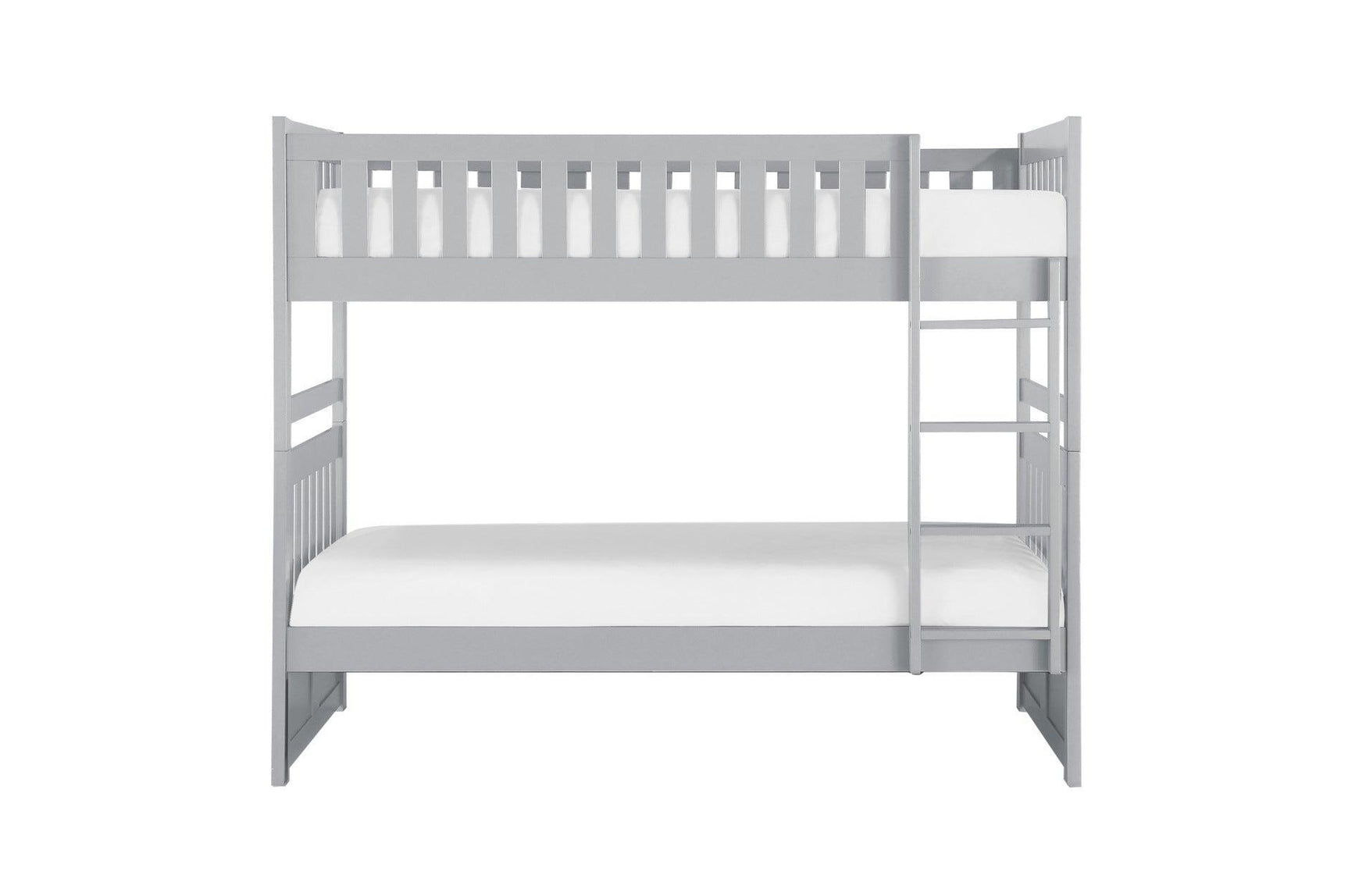 Orion Gray Contemporary Transitional Wood And Engineered Wood Youth Twin Over Twin Bedroom Set - Ella Furniture