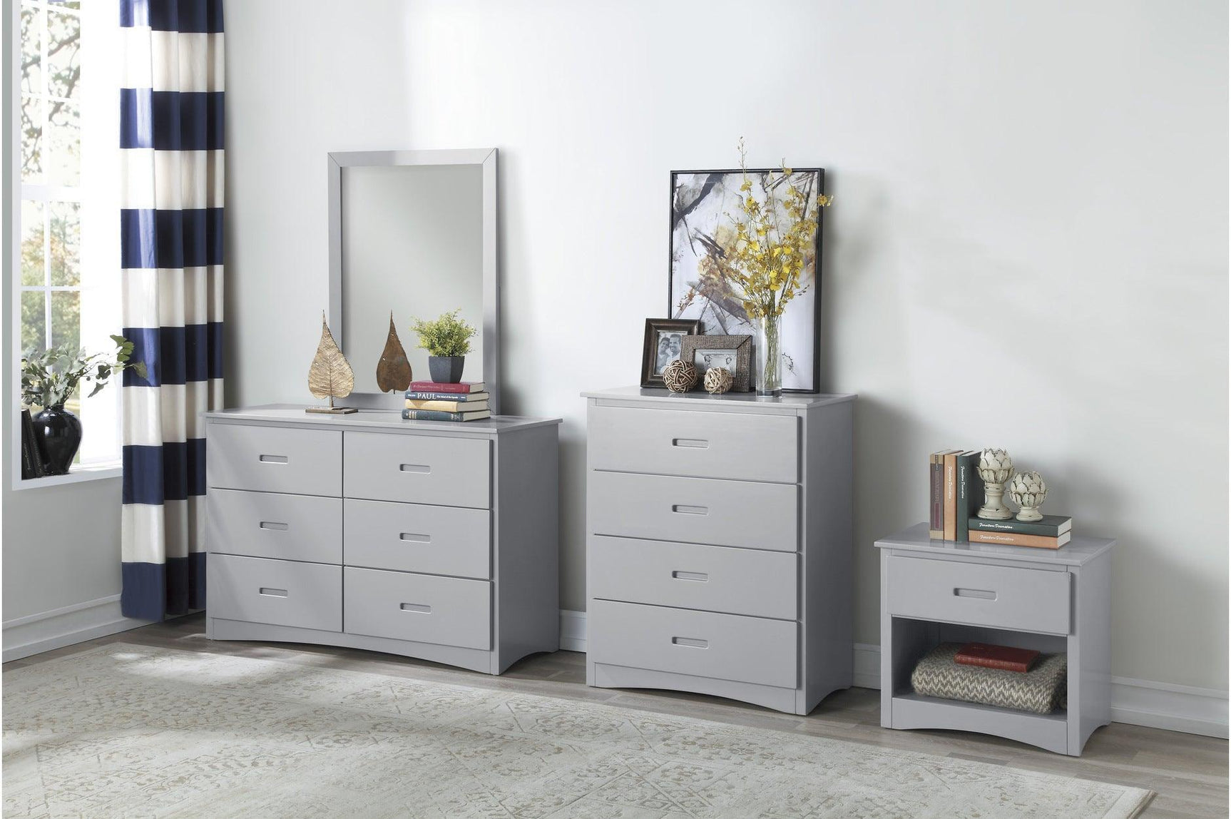Orion Gray Contemporary Transitional Wood And Engineered Wood Youth Twin Over Twin Bedroom Set - Ella Furniture