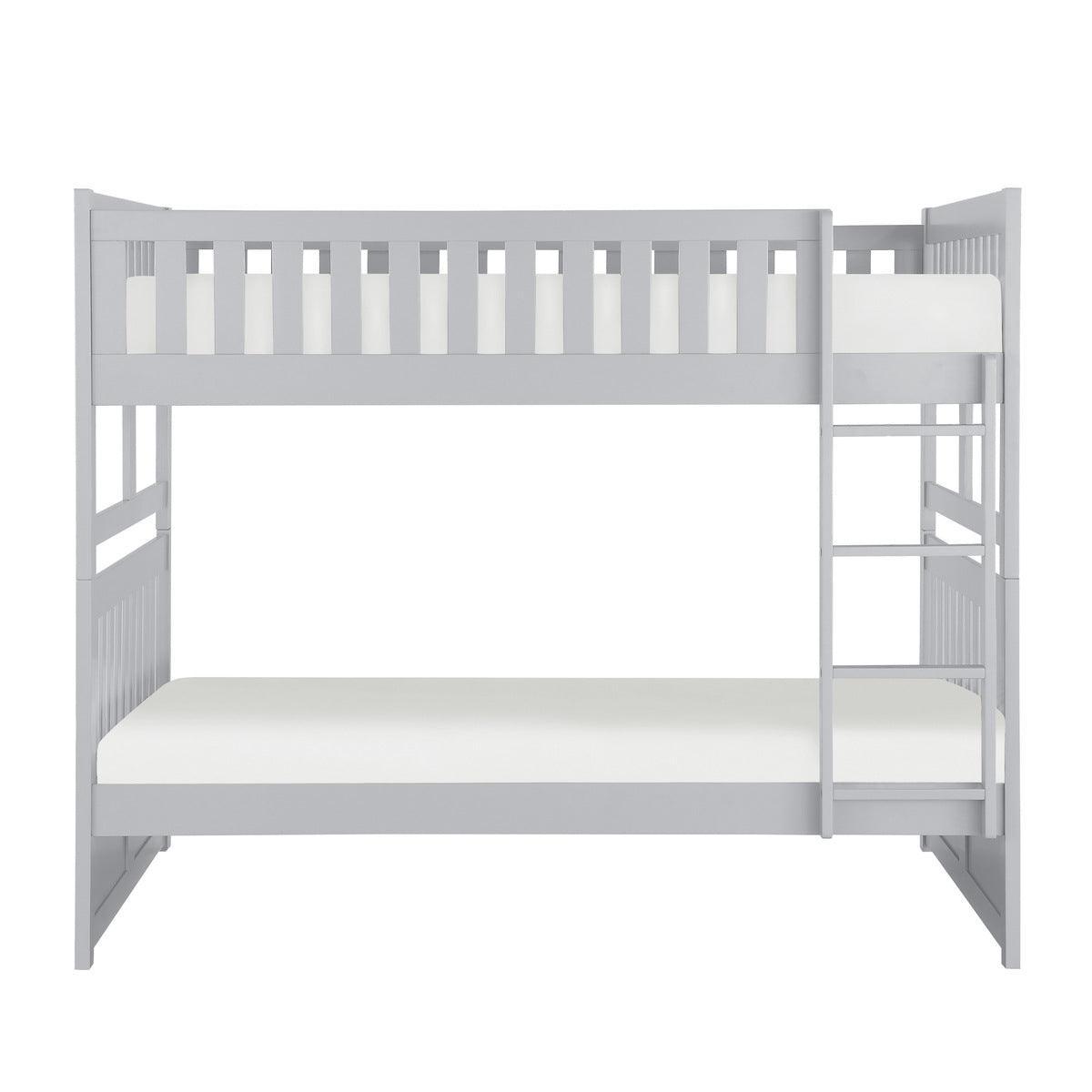 Orion Gray Modern Transitional Wood And Engineered Wood Full/full Bunk Bed - Ella Furniture