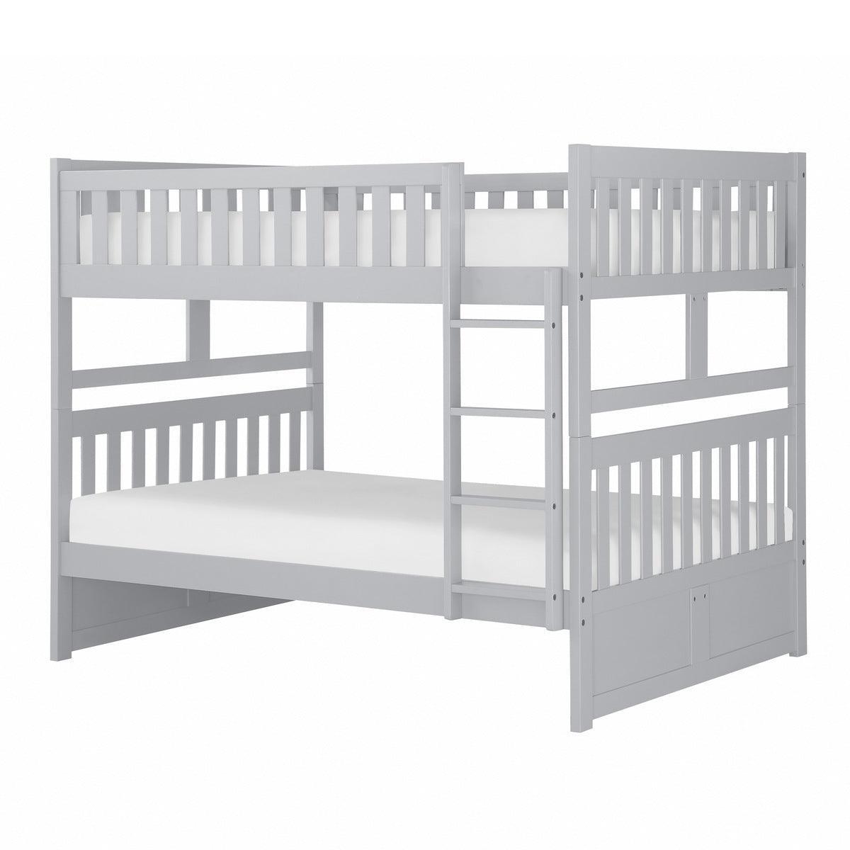 Orion Gray Modern Transitional Wood And Engineered Wood Full/full Bunk Bed - Ella Furniture