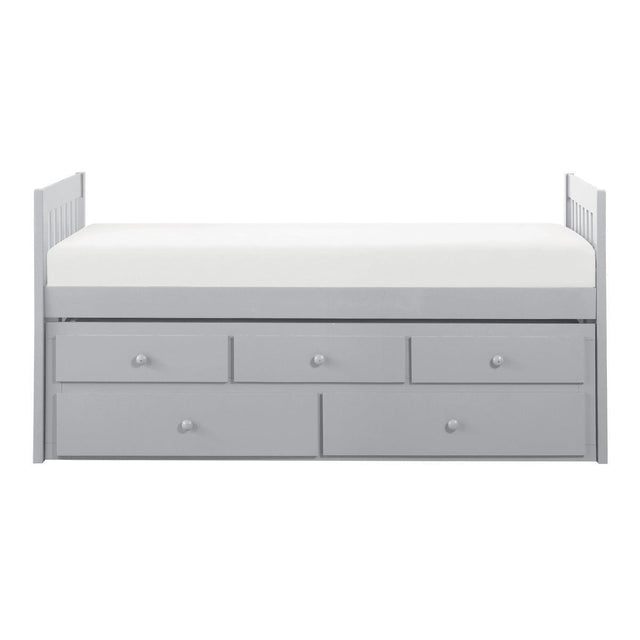 Orion Grey Transitional Wood And Engineered Wood Youth Twin Storage Trundle Bed - Ella Furniture