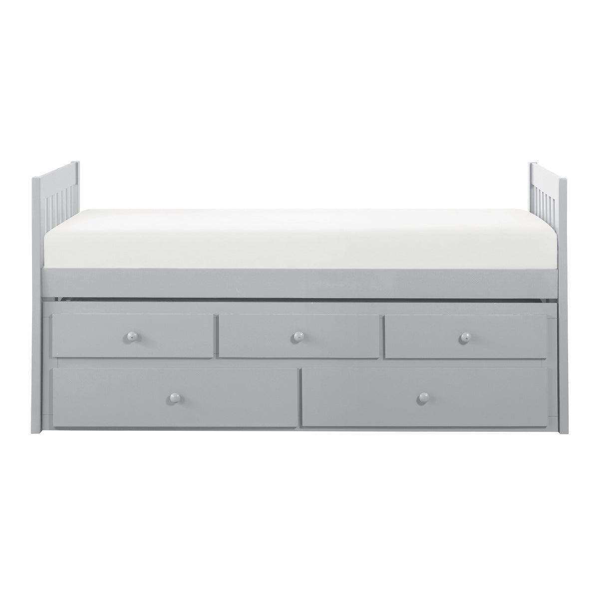Orion Grey Transitional Wood And Engineered Wood Youth Twin Storage Trundle Bed - Ella Furniture