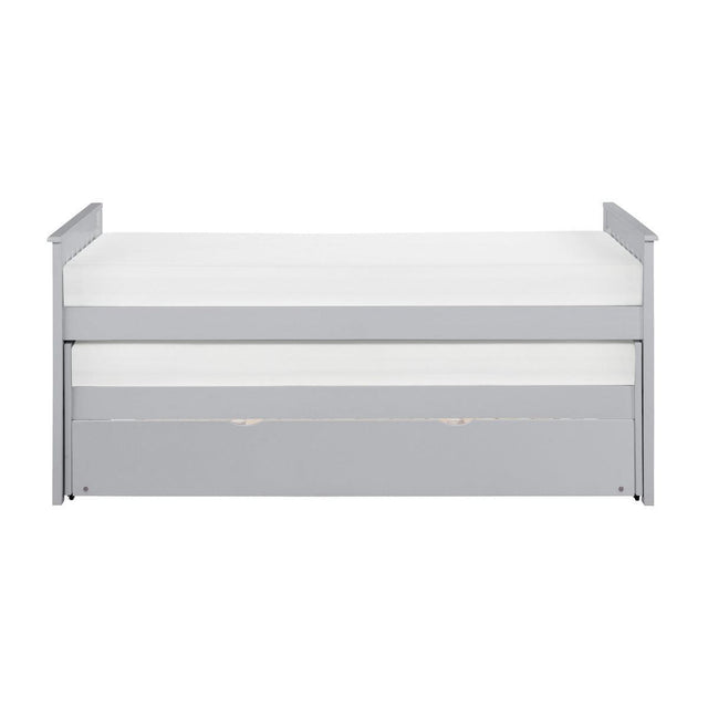 Orion Gray Transitional Wood And Engineered Wood Youth Twin Over Twin Trundle Bed - Ella Furniture