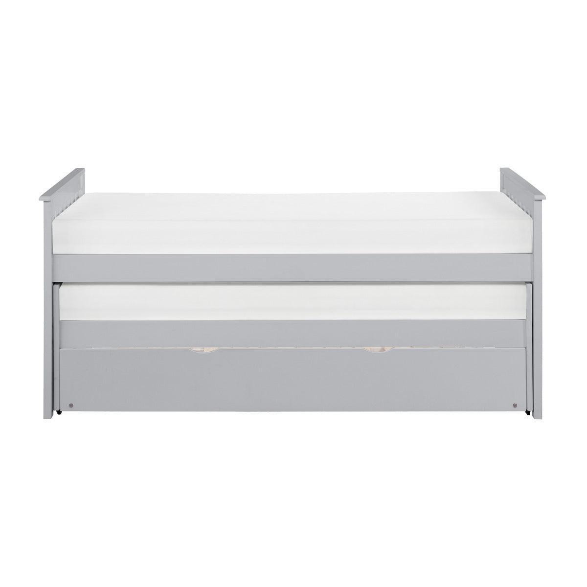 Orion Gray Transitional Wood And Engineered Wood Youth Twin Over Twin Trundle Bed - Ella Furniture
