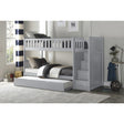 Orion Gray Modern Transitional Wood And Engineered Wood Twin/twin Step Bunk Bed With Twin Trundle - Ella Furniture