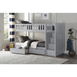 Orion Gray Modern Transitional Wood, Engineered Wood Twin/twin Bunk Step Bed With Storage Boxes - Ella Furniture