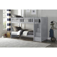 Orion Gray Modern Transitional Wood And Engineered Wood Twin/twin Step Bunk Bed - Ella Furniture