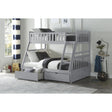 Orion Gray Modern Transitional Wood And Engineered Wood Twin/full Bunk Bed With Storage Boxes - Ella Furniture