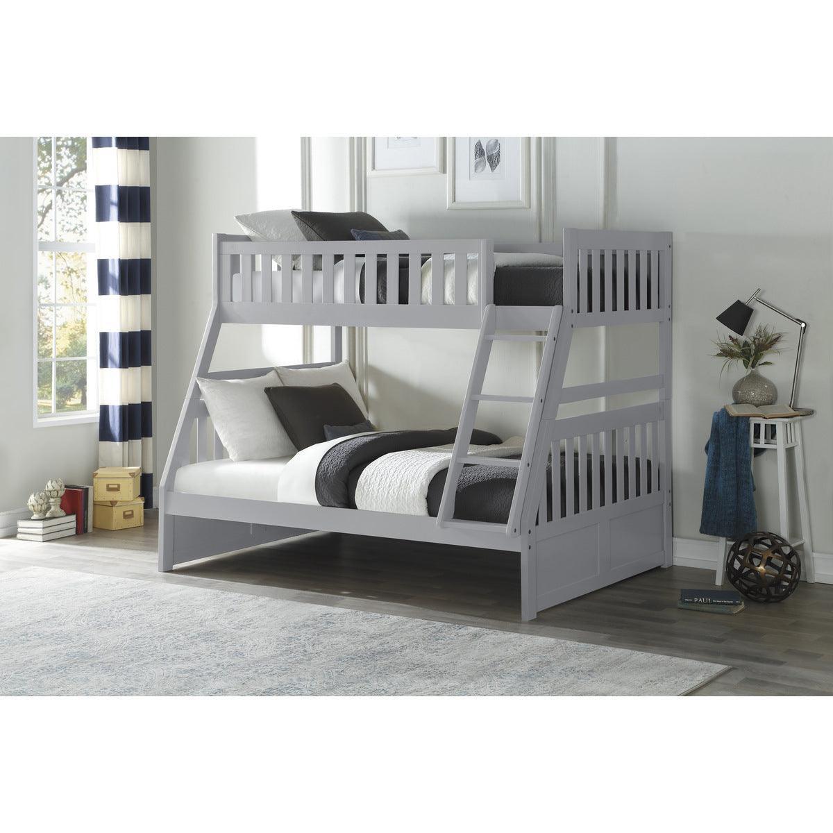Orion Gray Modern Transitional Wood And Engineered Wood Twin/full Bunk Bed - Ella Furniture