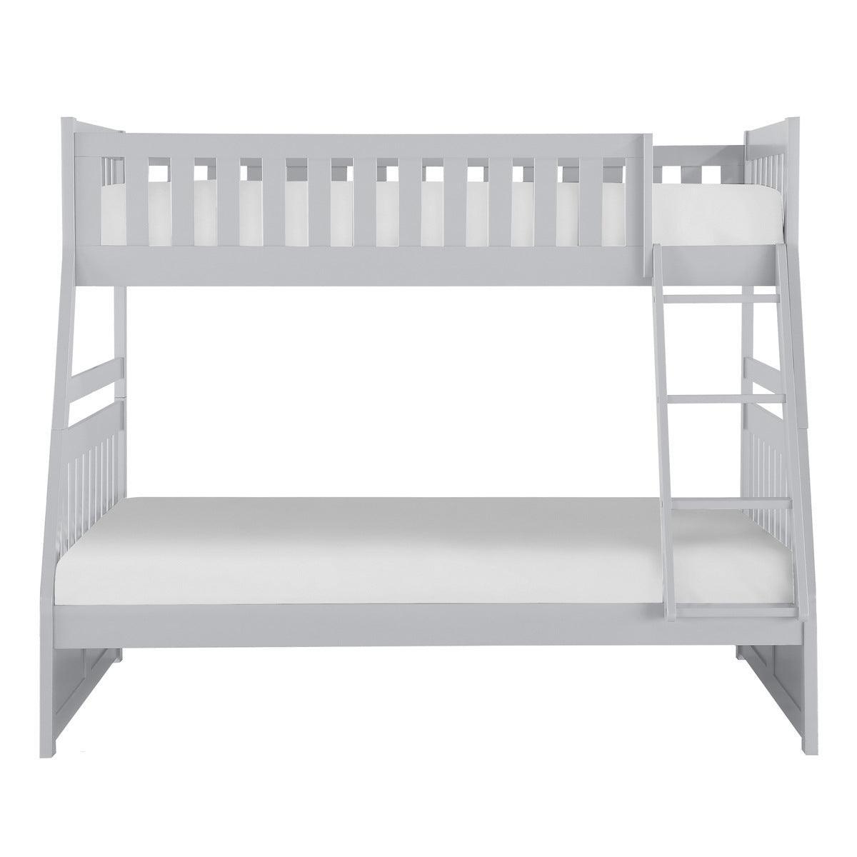 Orion Gray Modern Transitional Wood And Engineered Wood Twin/full Bunk Bed - Ella Furniture