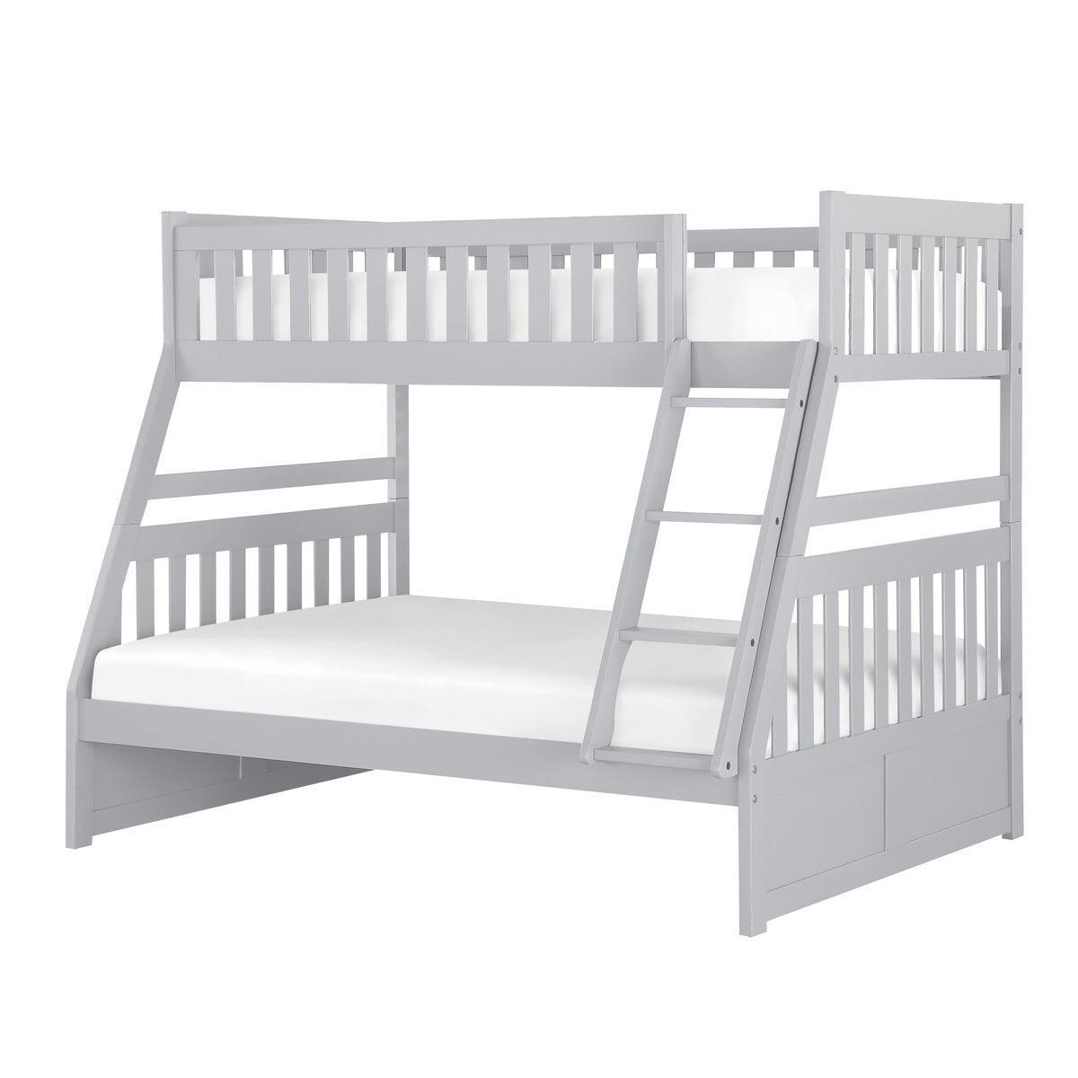 Orion Gray Modern Transitional Wood And Engineered Wood Twin/full Bunk Bed - Ella Furniture