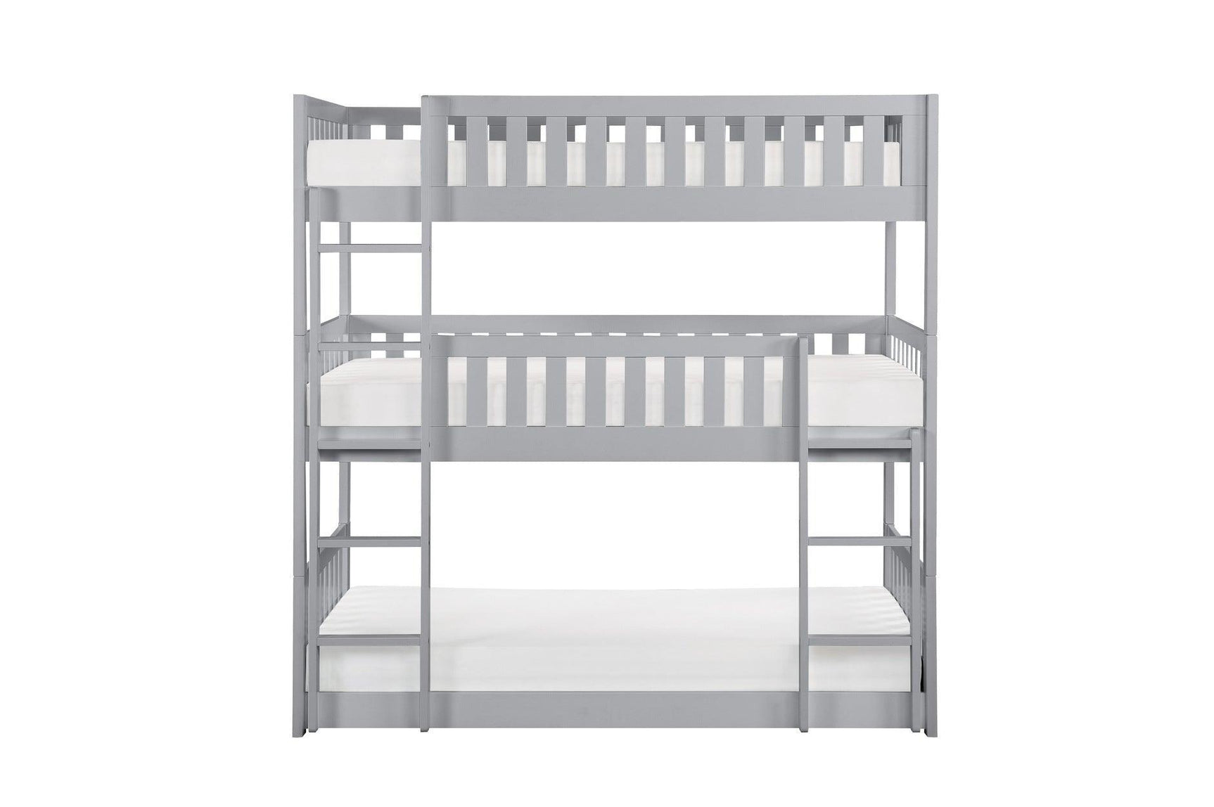 Orion Gray Youth Contemporary Transitional Engineered Wood Triple Twin Bunkbed Bedroom Set - Ella Furniture