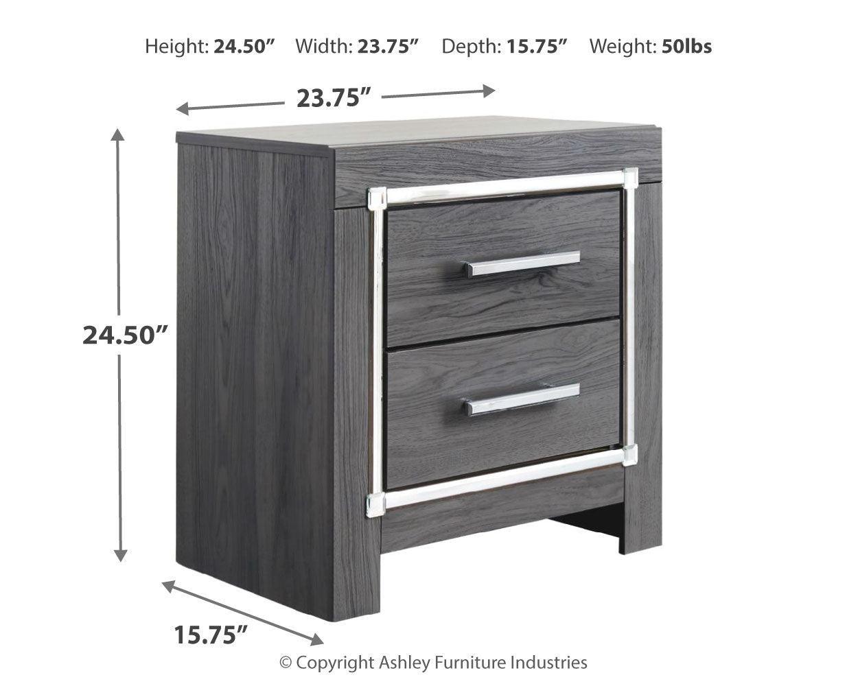 Lodanna Gray Nightstand - Ella Furniture