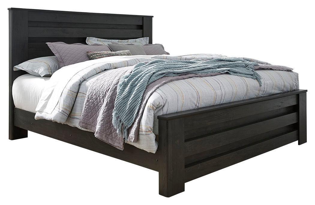Brinxton Charcoal King Panel Bed - Ella Furniture
