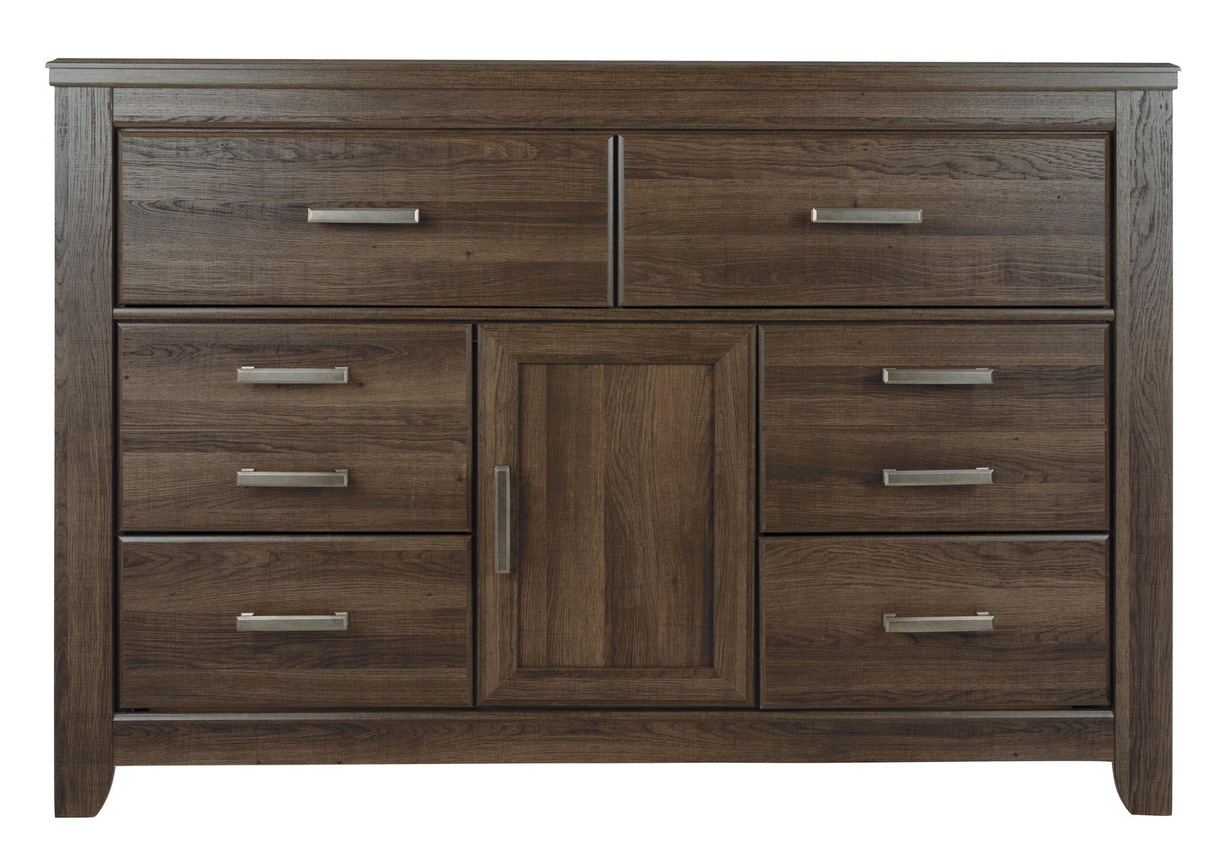 Top surface of Juararo Dresser with dark brown finish