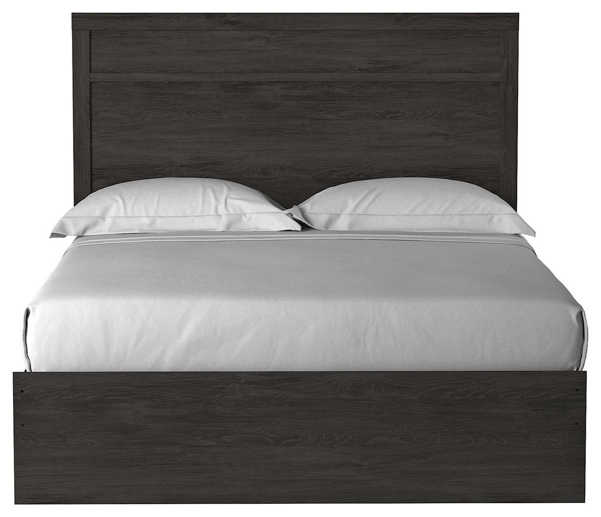 Belachime Black Queen Panel Bed - Ella Furniture
