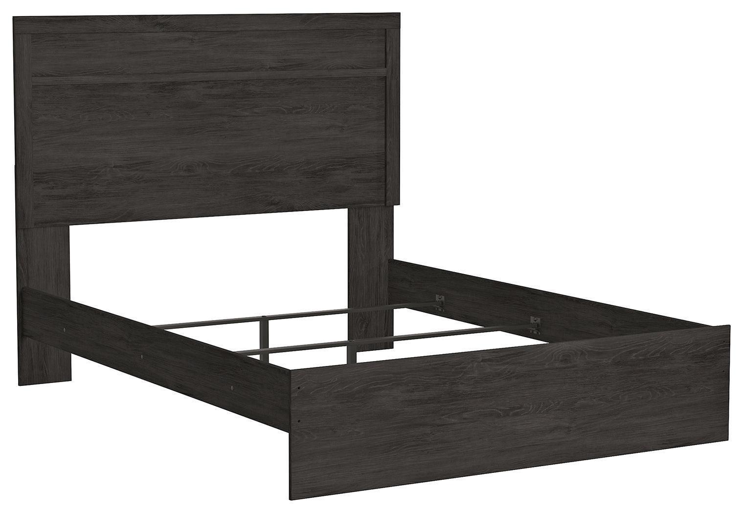 Belachime Black Queen Panel Bed - Ella Furniture