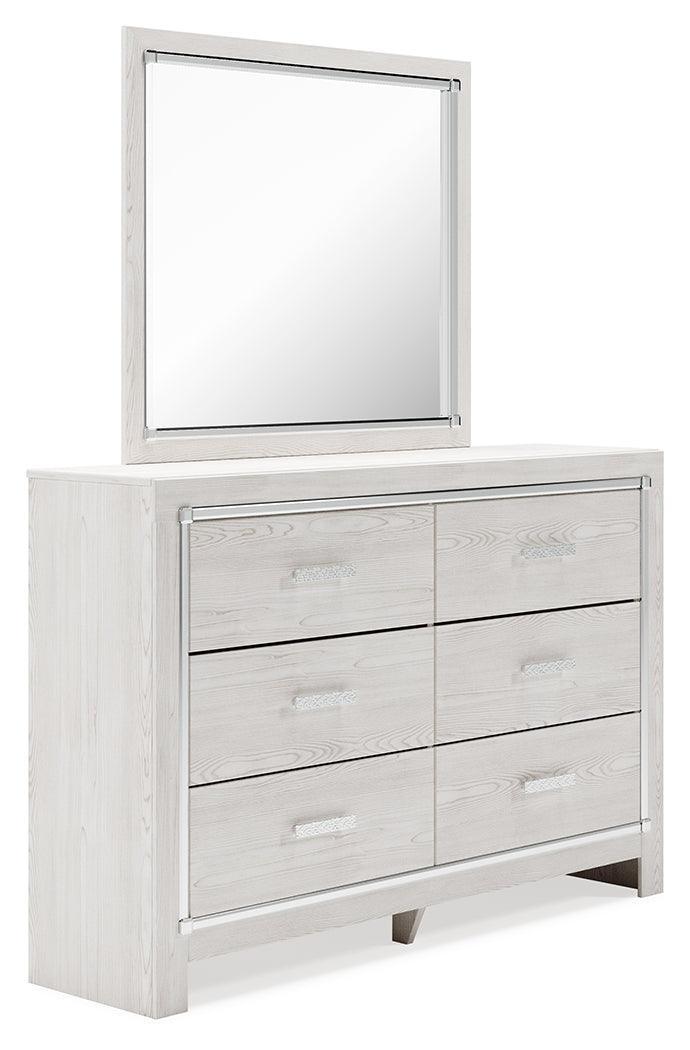 Altyra White Dresser And Mirror - Ella Furniture