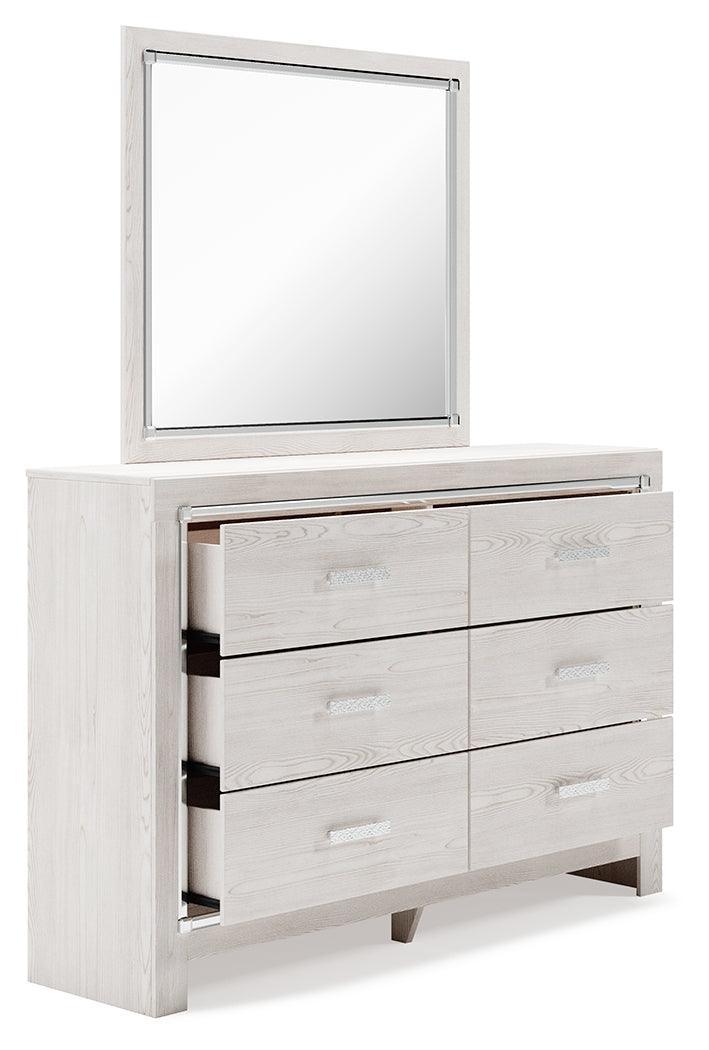 Altyra White Dresser And Mirror - Ella Furniture
