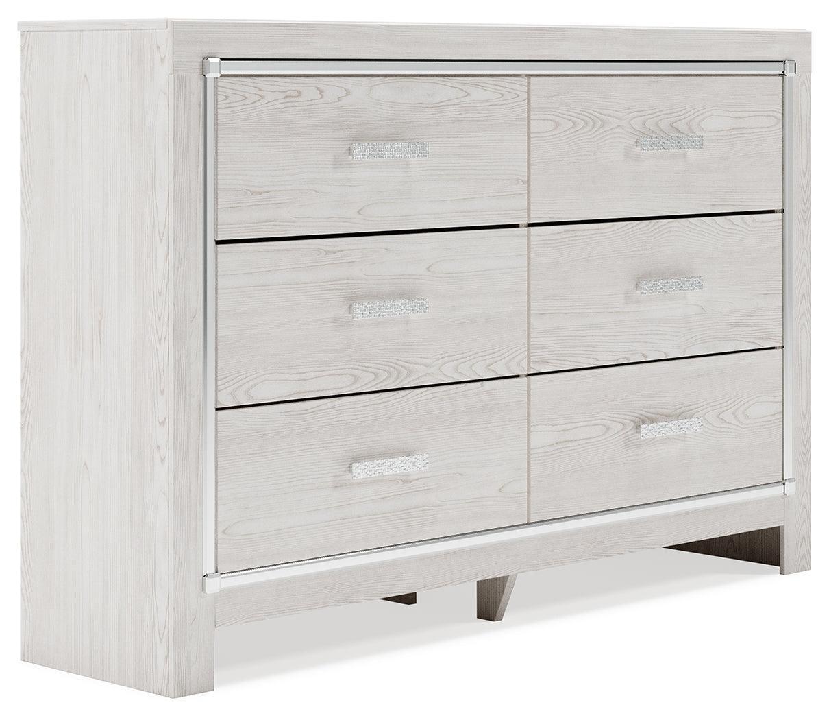 Altyra White Dresser And Mirror - Ella Furniture