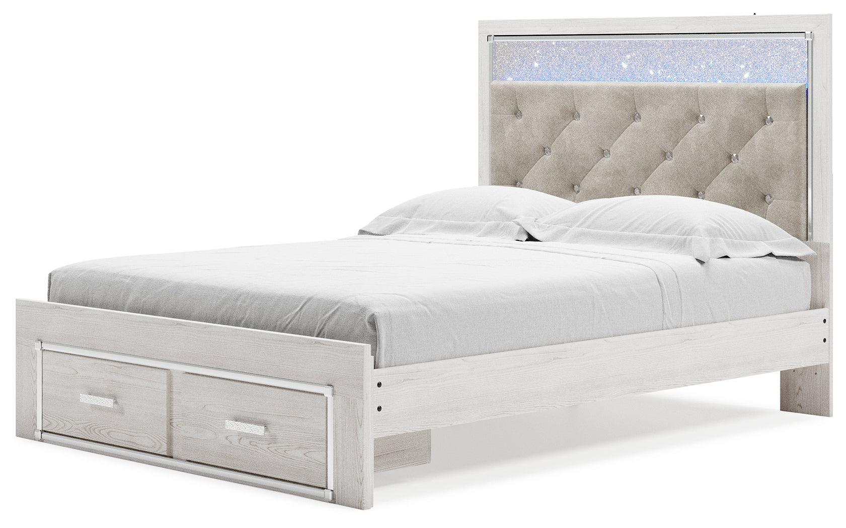 Altyra White Queen Upholstered Storage Bed - Ella Furniture