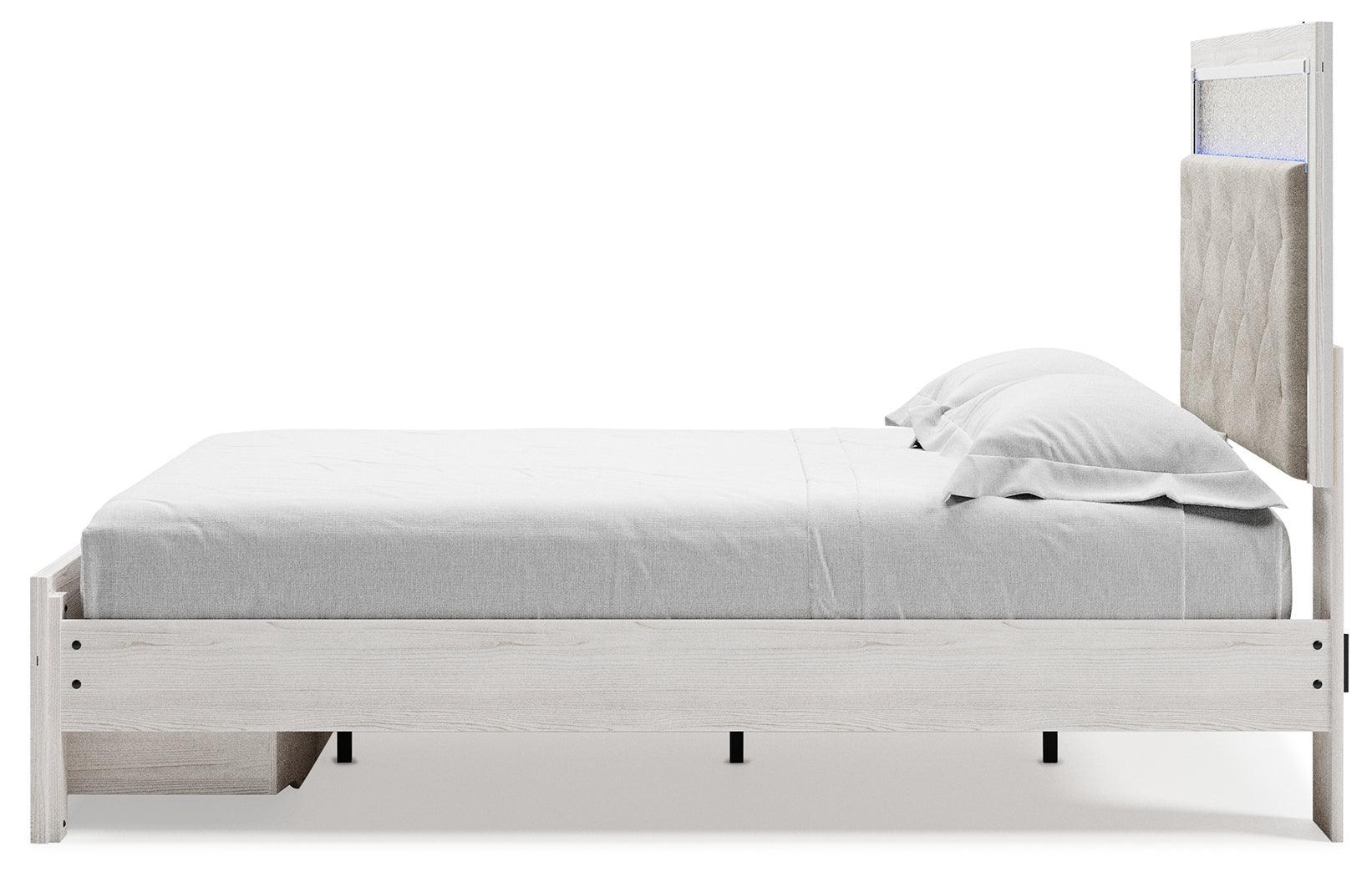 Altyra White Queen Upholstered Storage Bed - Ella Furniture