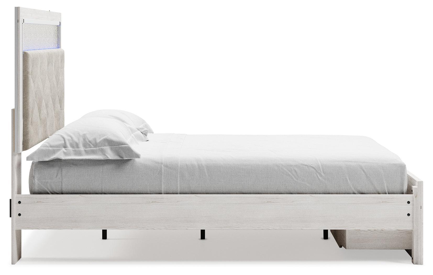 Altyra White Queen Upholstered Storage Bed - Ella Furniture
