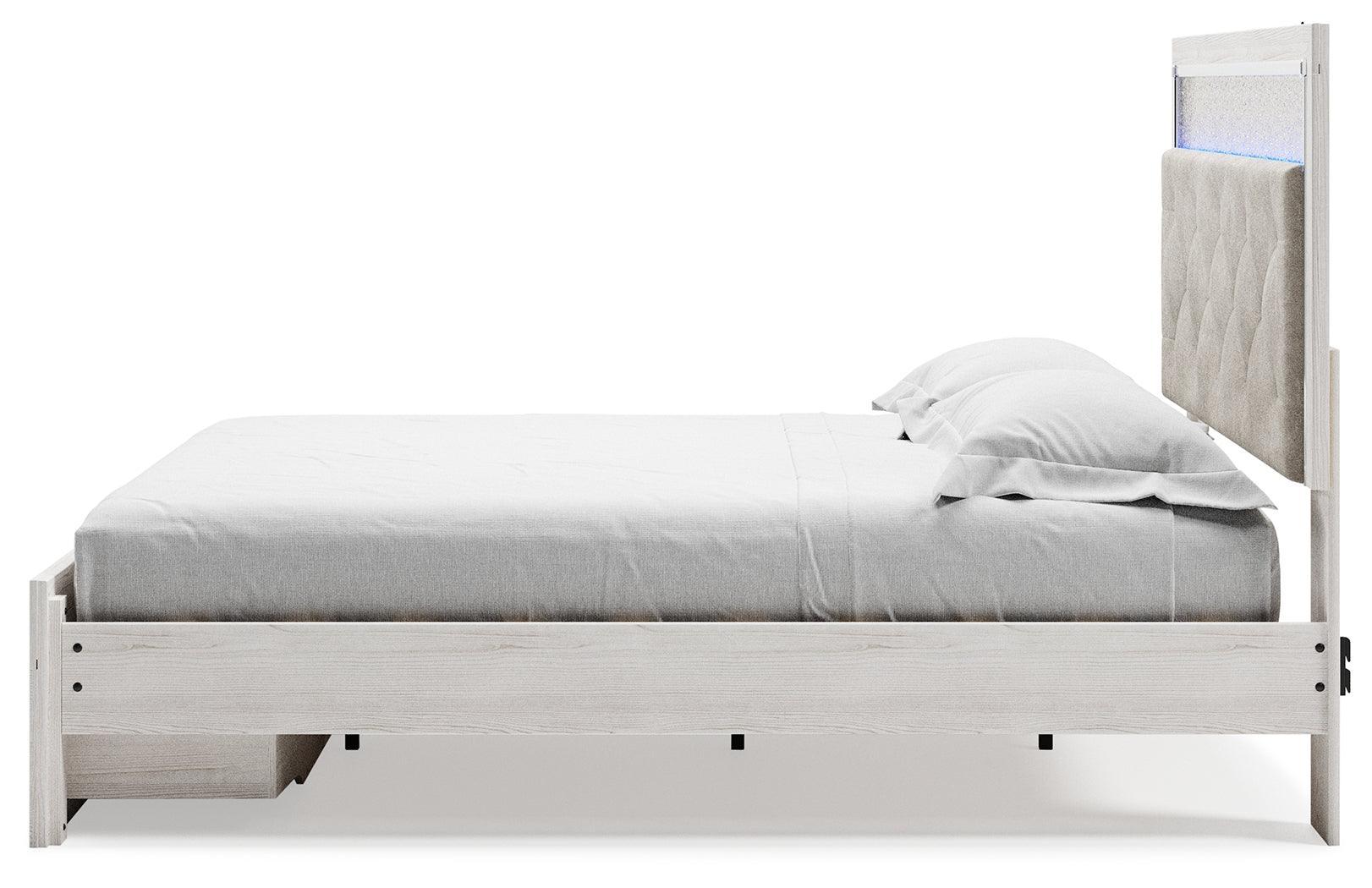 Altyra White King Upholstered Storage Bed - Ella Furniture