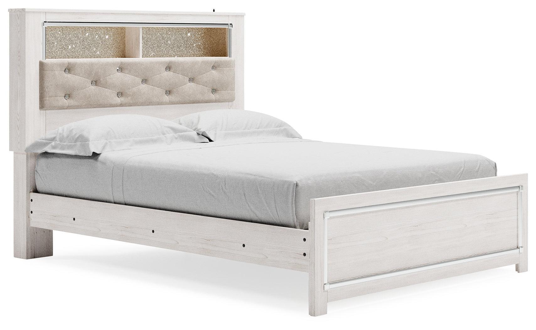 Altyra White Queen Panel Bookcase Bed - Ella Furniture
