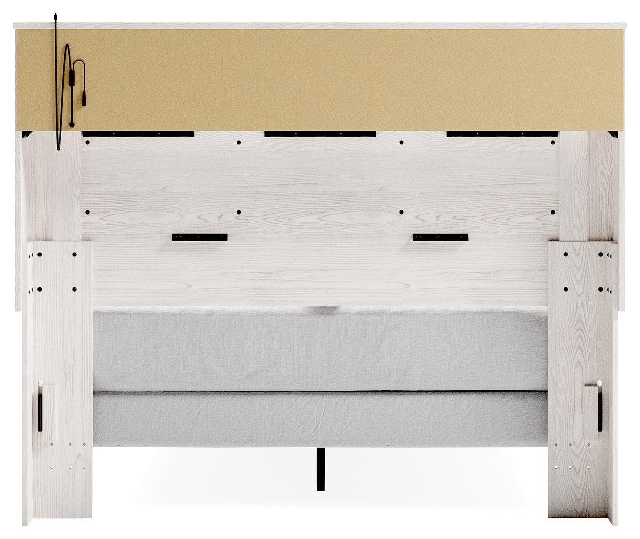 Altyra White Queen Panel Bookcase Bed - Ella Furniture