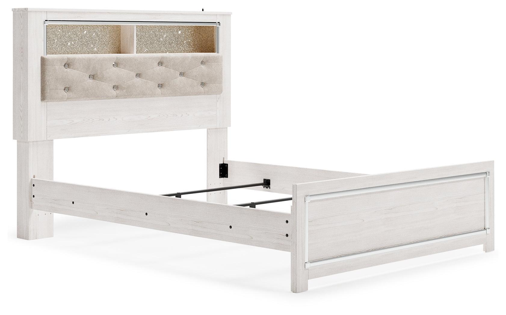 Altyra White Queen Panel Bookcase Bed - Ella Furniture