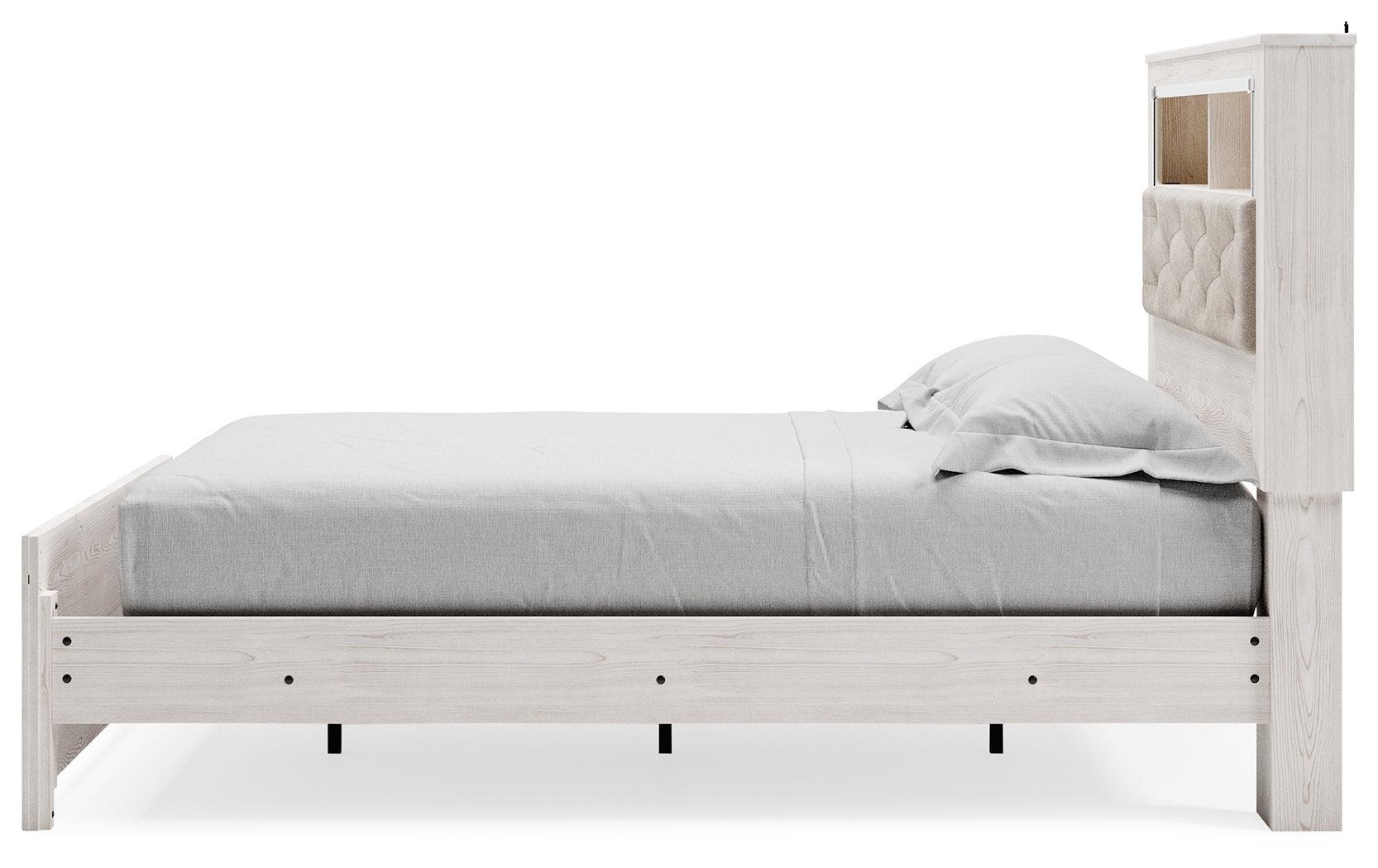 Altyra White Queen Panel Bookcase Bed - Ella Furniture