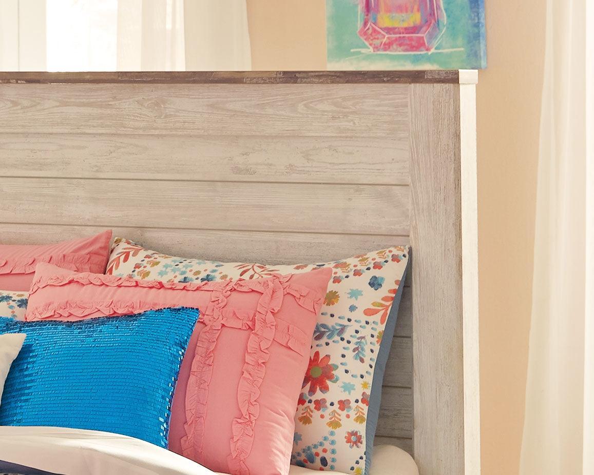 Willowton Whitewash Full Panel Bed - Ella Furniture