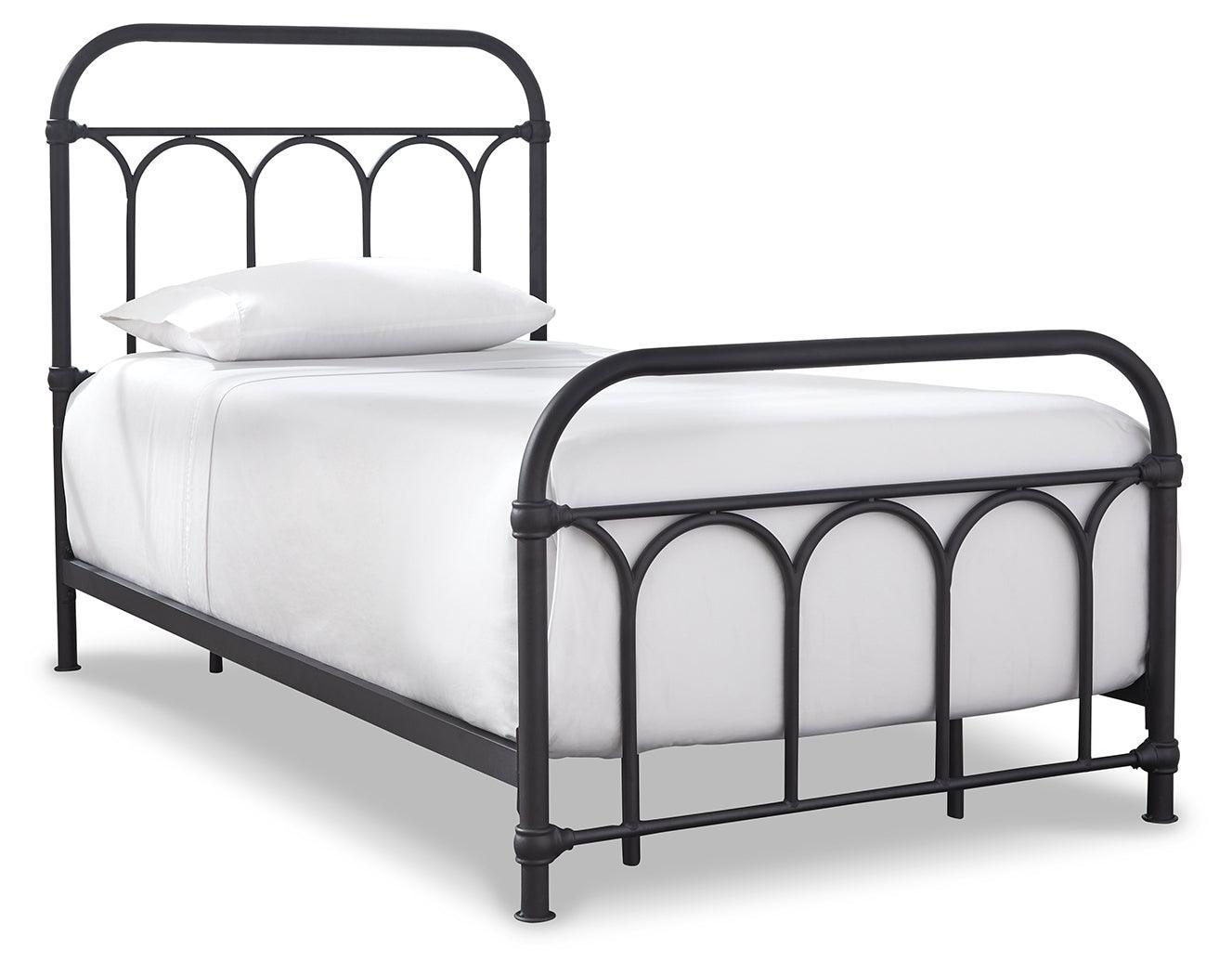 Nashburg Black Twin Metal Bed - Ella Furniture