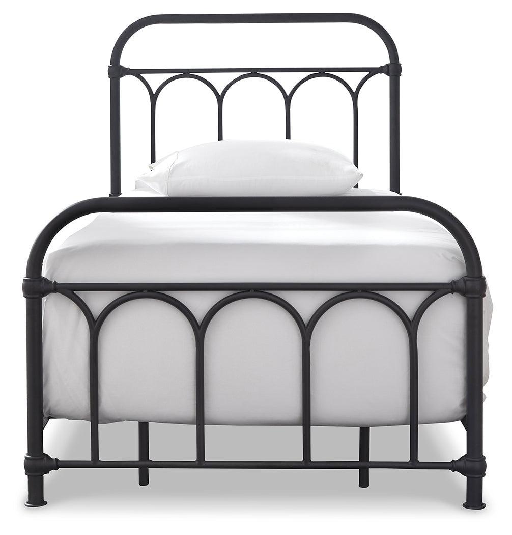Nashburg Black Twin Metal Bed - Ella Furniture