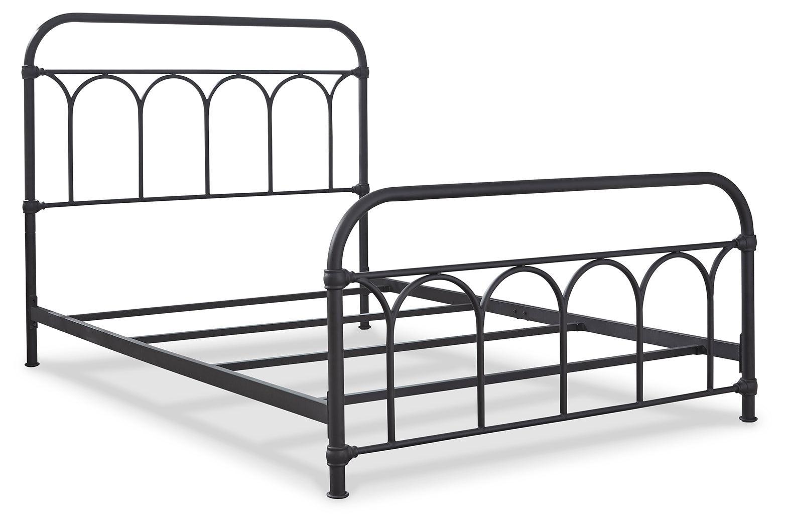 Nashburg Black Full Metal Bed - Ella Furniture