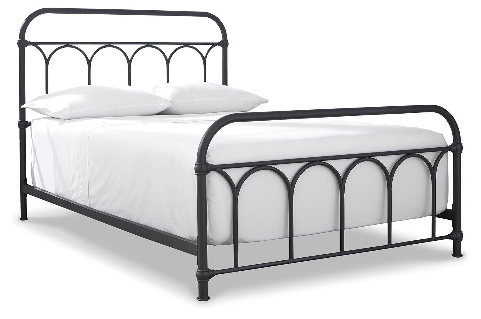 Nashburg Black Full Metal Bed - Ella Furniture