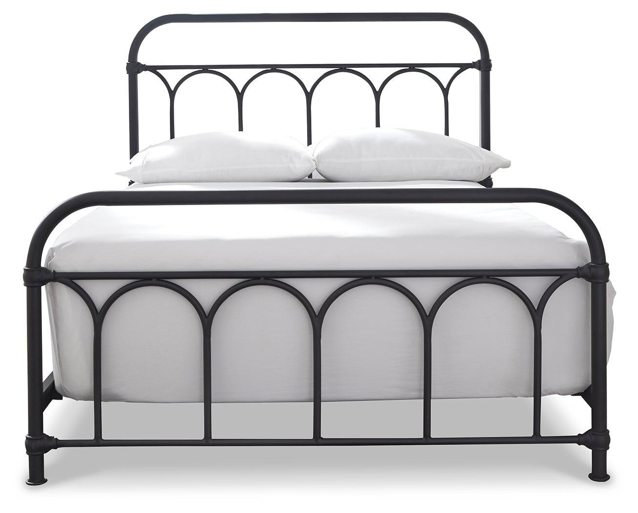 Nashburg Black Full Metal Bed - Ella Furniture