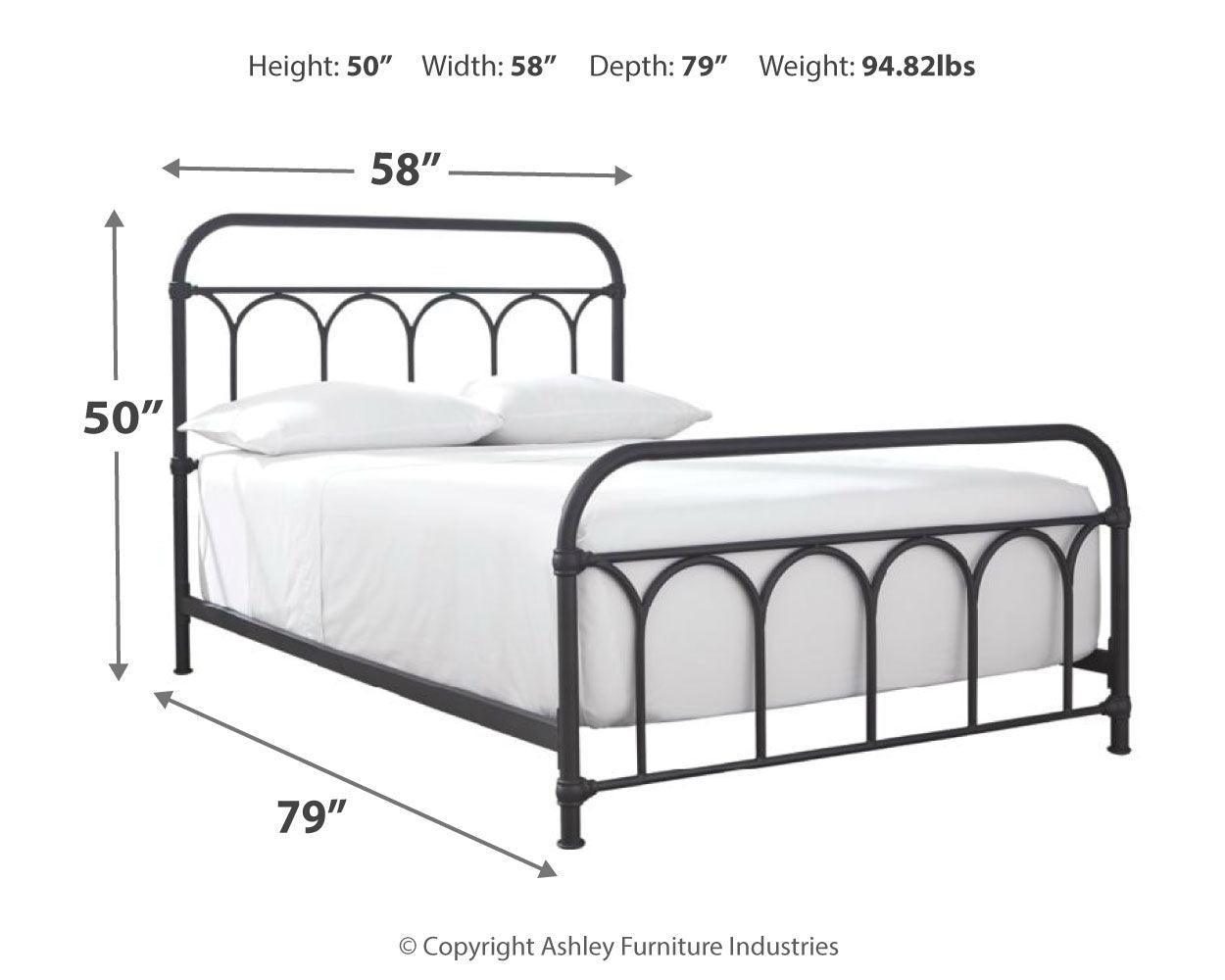 Nashburg Black Full Metal Bed - Ella Furniture