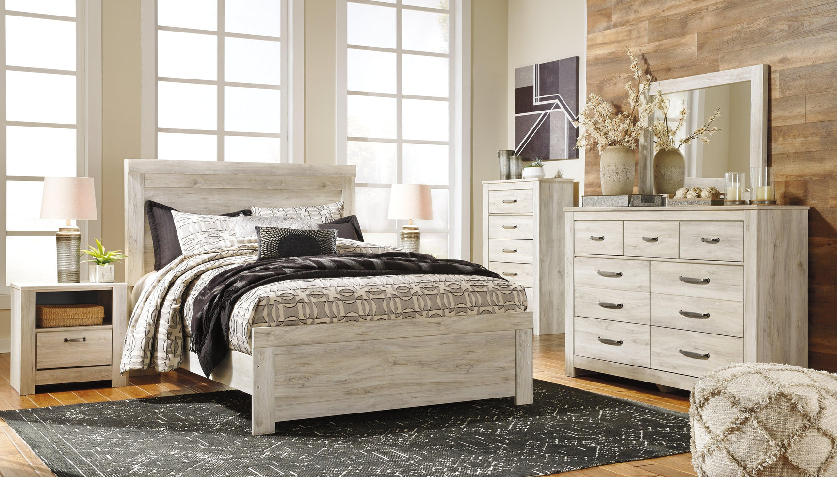 Styled Bellaby Chest in whitewash finish with decor